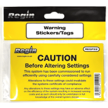 Regin Appliance Settings Caution Stickers REGP22