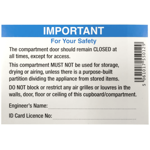 Regin Discreet White Warning Compartment Sticker (8) REGP14