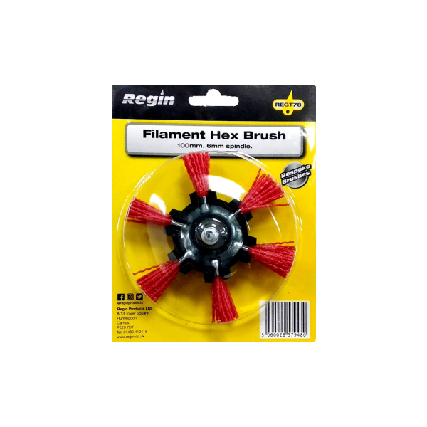 REGIN REGIN FILAMENT HEX BRUSH 100MM (6MM SPINDLE) REGT78