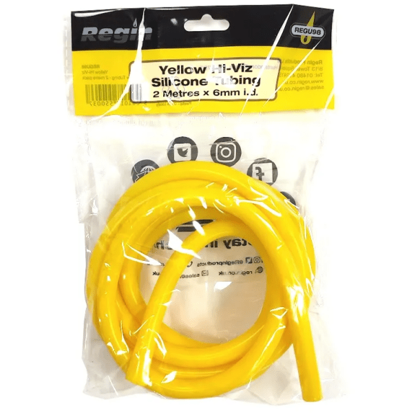 Regin Yellow Hi-viz Silicone Tube 6mm (2m Pack) Regu98