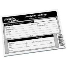 REGP80 ANALYSER READINGS RECORD PAD