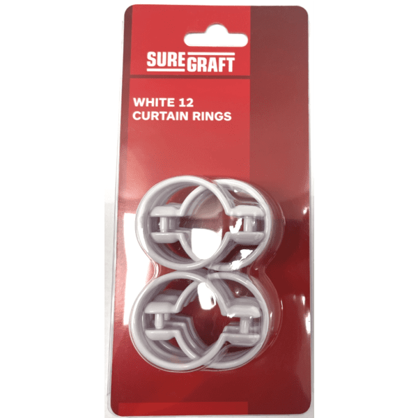 SUREGRAFT WHITE 12PCS CURTAIN RING