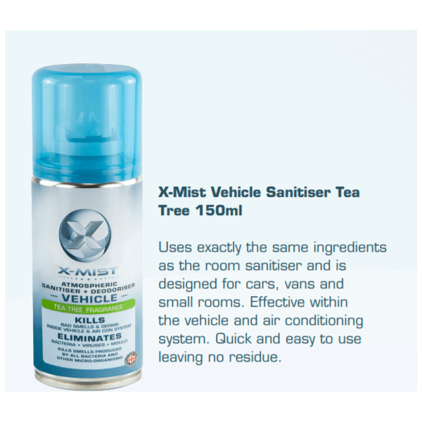 X-MIST VEHICLE SANITISER 150ML 7 DAY PROTECTION